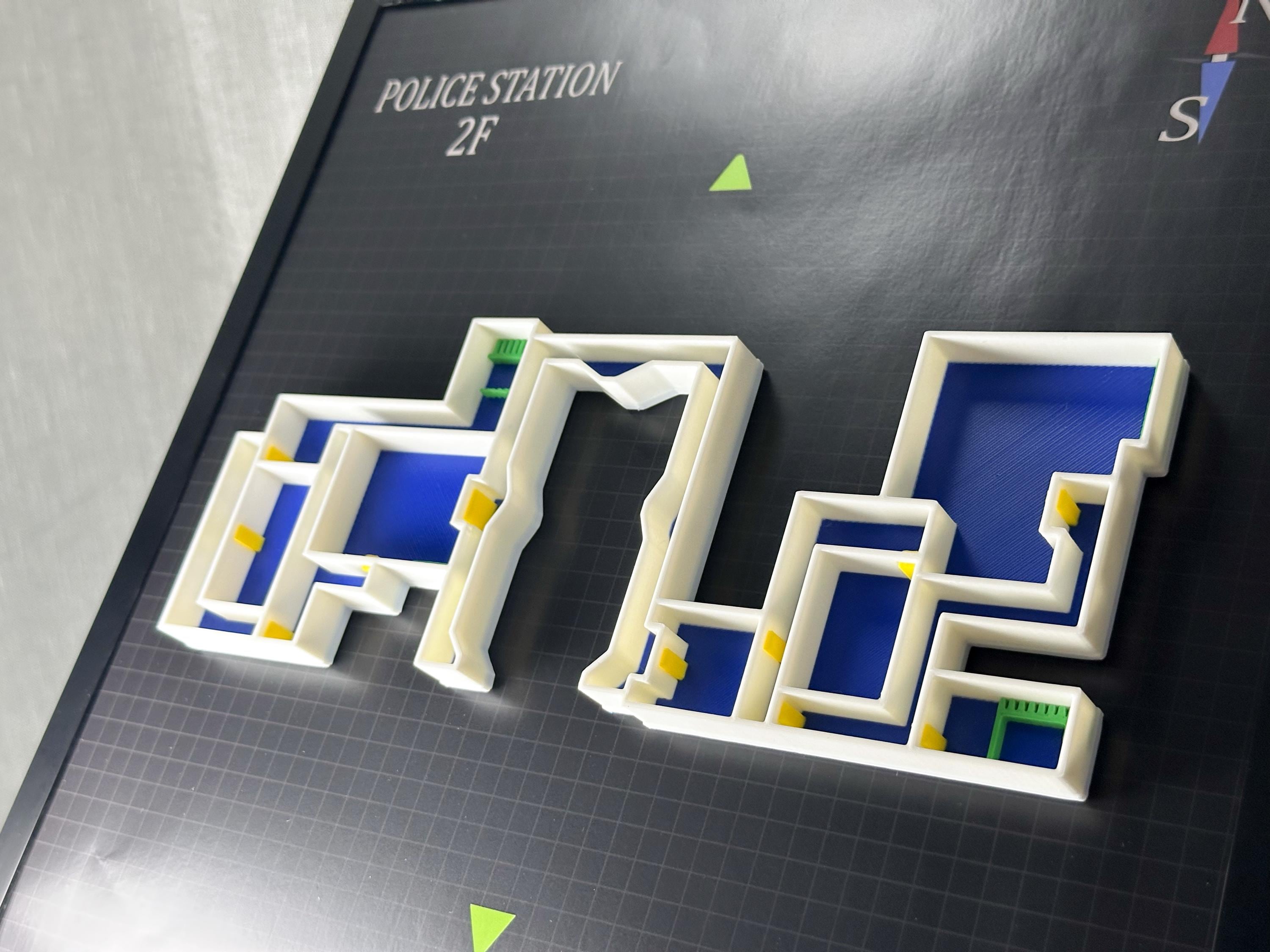 3D Printed Resident Evil 2 Police Station Map Diorama: Gamer Wall Art