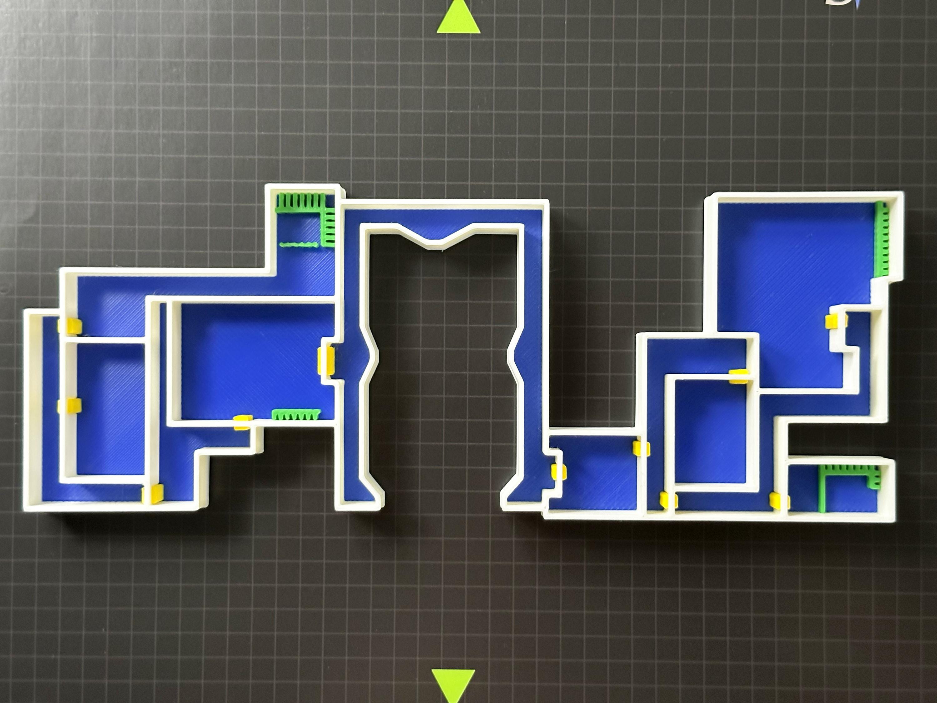 3D Printed Resident Evil 2 Police Station Map Diorama: Gamer Wall Art