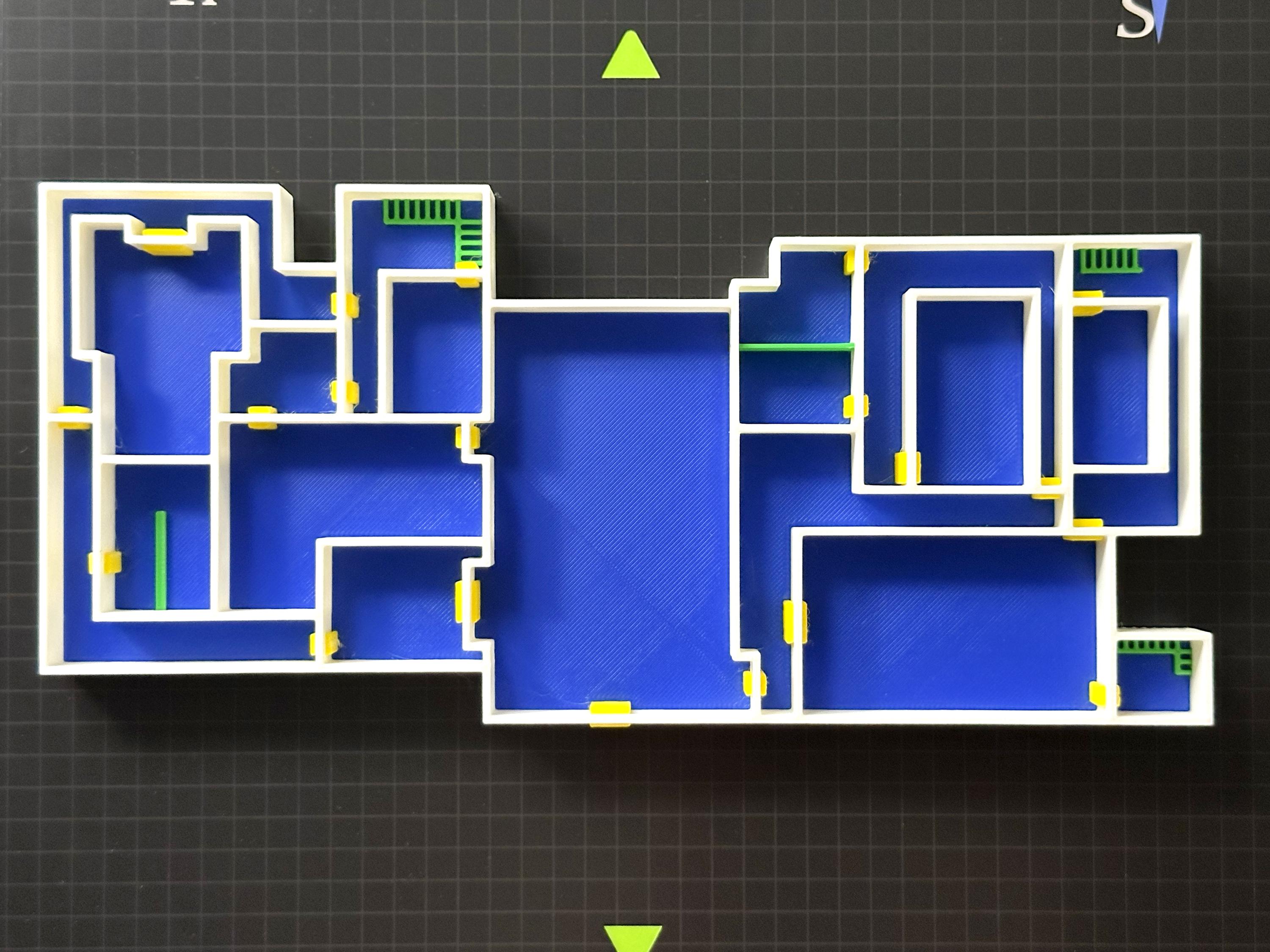 Resident Evil 2 Police Station 1F Map: 3D Printed Diorama Wall Art