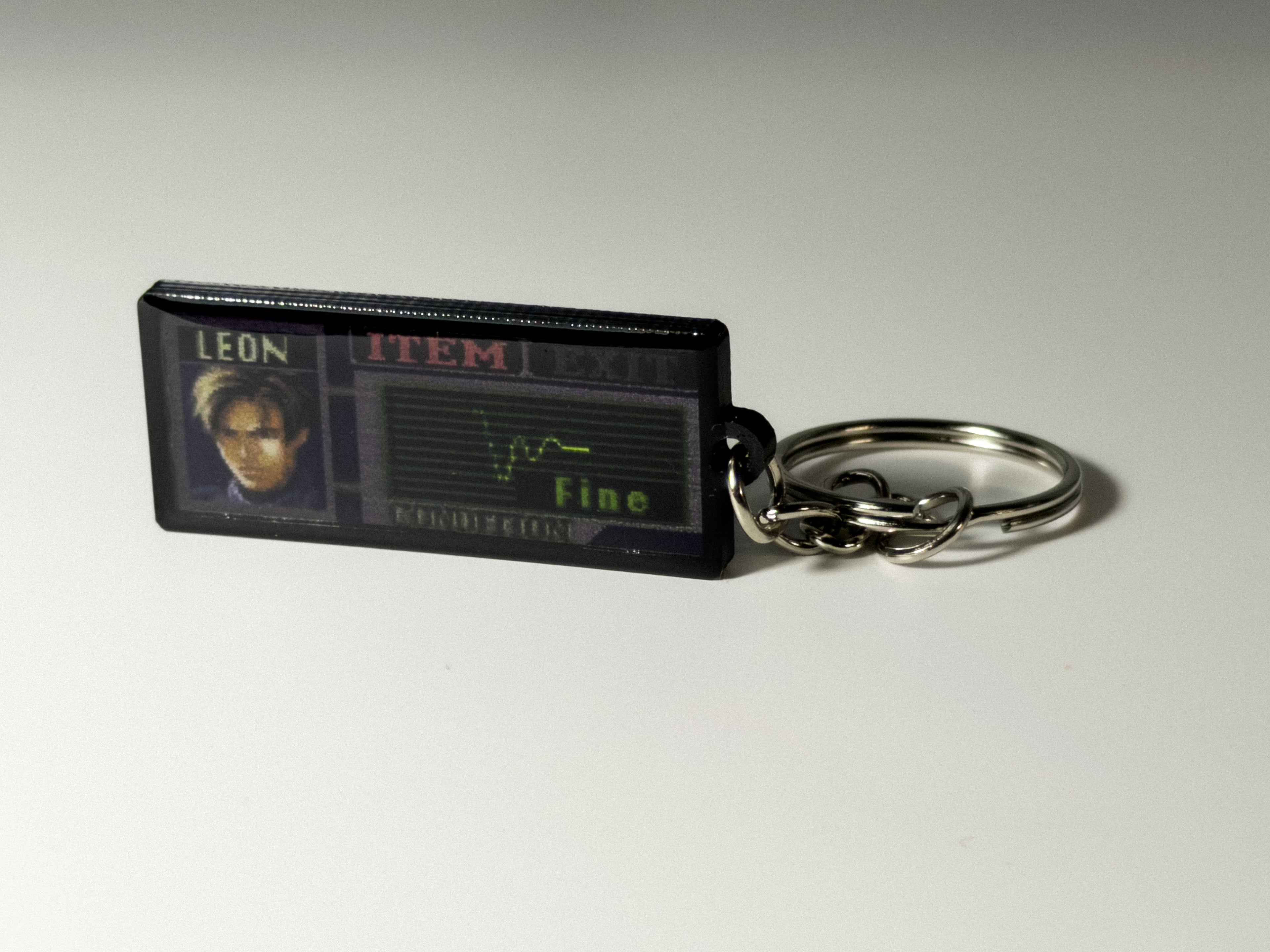 Resident Evil 2 Keychain: PS1 Game, Customizable Color