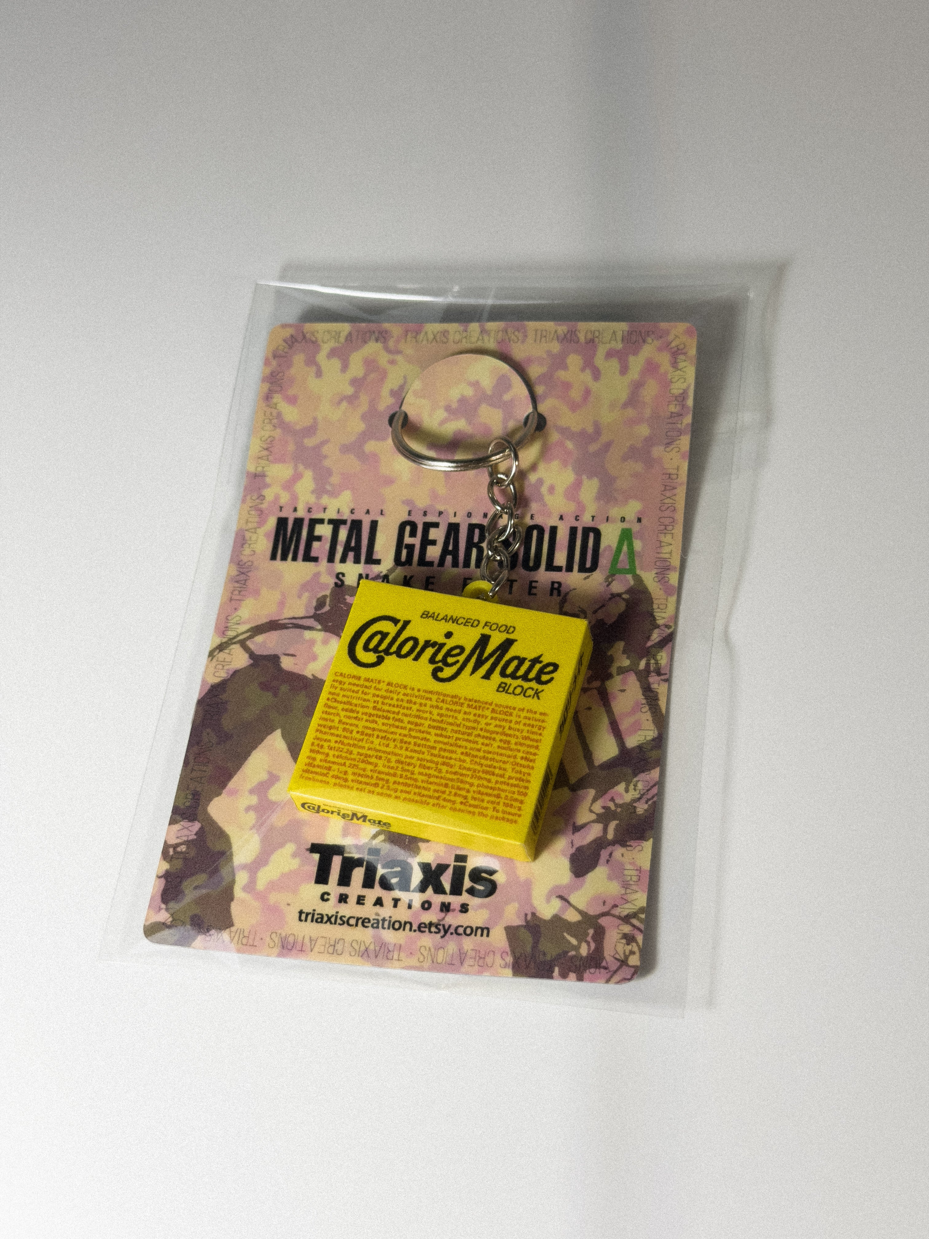 Calorie Mate Keychain: 3D Printed Metal Gear Solid Collectible