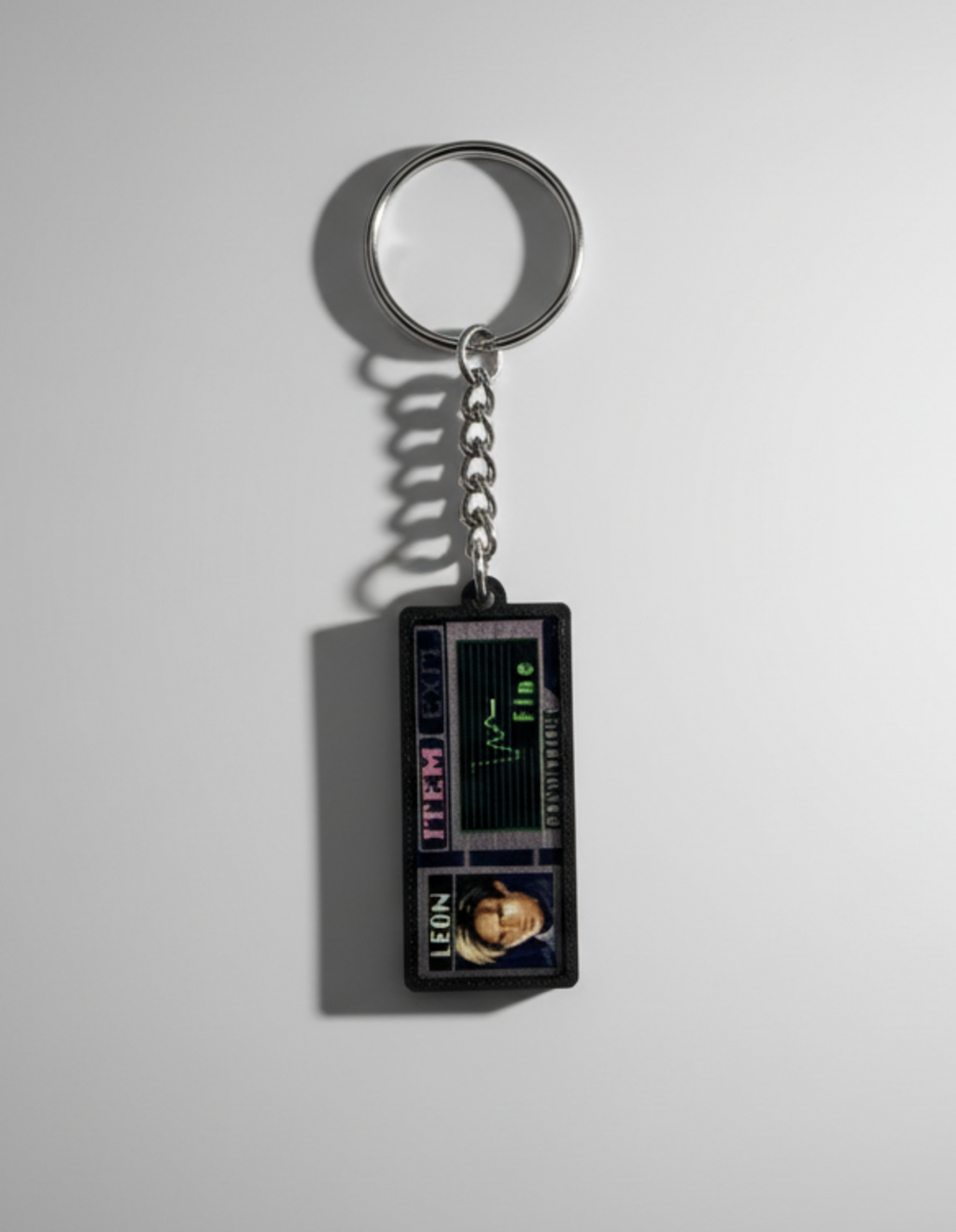 Resident Evil 2 Keychain: PS1 Game, Customizable Color