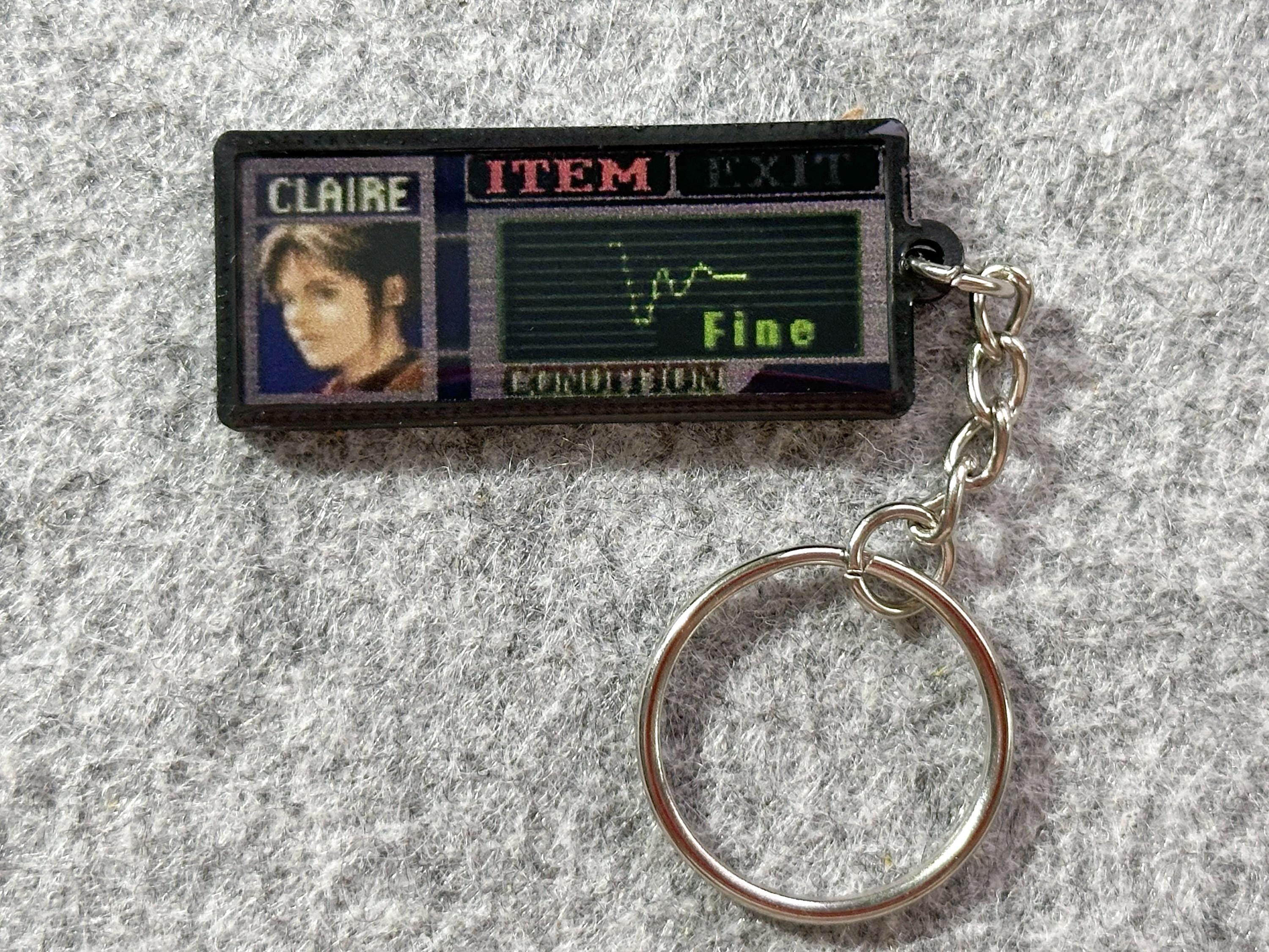 Resident Evil 2 Keychain: PS1 Game, Claire FINE Health Status Bar